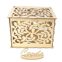 Load image into Gallery viewer, 2019 New Wooden Box Wedding Supplies DIY Couple Deer Bird Flower Pattern Grid Business Card Wooden Box