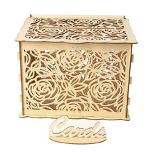 Load image into Gallery viewer, 2019 New Wooden Box Wedding Supplies DIY Couple Deer Bird Flower Pattern Grid Business Card Wooden Box