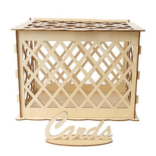 Load image into Gallery viewer, 2019 New Wooden Box Wedding Supplies DIY Couple Deer Bird Flower Pattern Grid Business Card Wooden Box