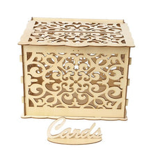 Load image into Gallery viewer, 2019 New Wooden Box Wedding Supplies DIY Couple Deer Bird Flower Pattern Grid Business Card Wooden Box