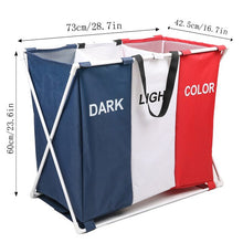 Load image into Gallery viewer, Shushi new arrival collapsible laundry Hamper home organizer foldable three Grid home laundry basket Classifier extra big Basket
